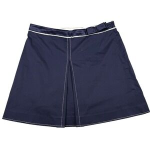 BOSTON PROPER Mini Skirt Size‎ 8 A-Line Pleated Bow Nautical Coastal Preppy